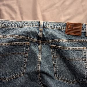 Polo by Ralph Lauren Loose Fit 38x32 Light Wash Distressed Blue Jeans 90's
